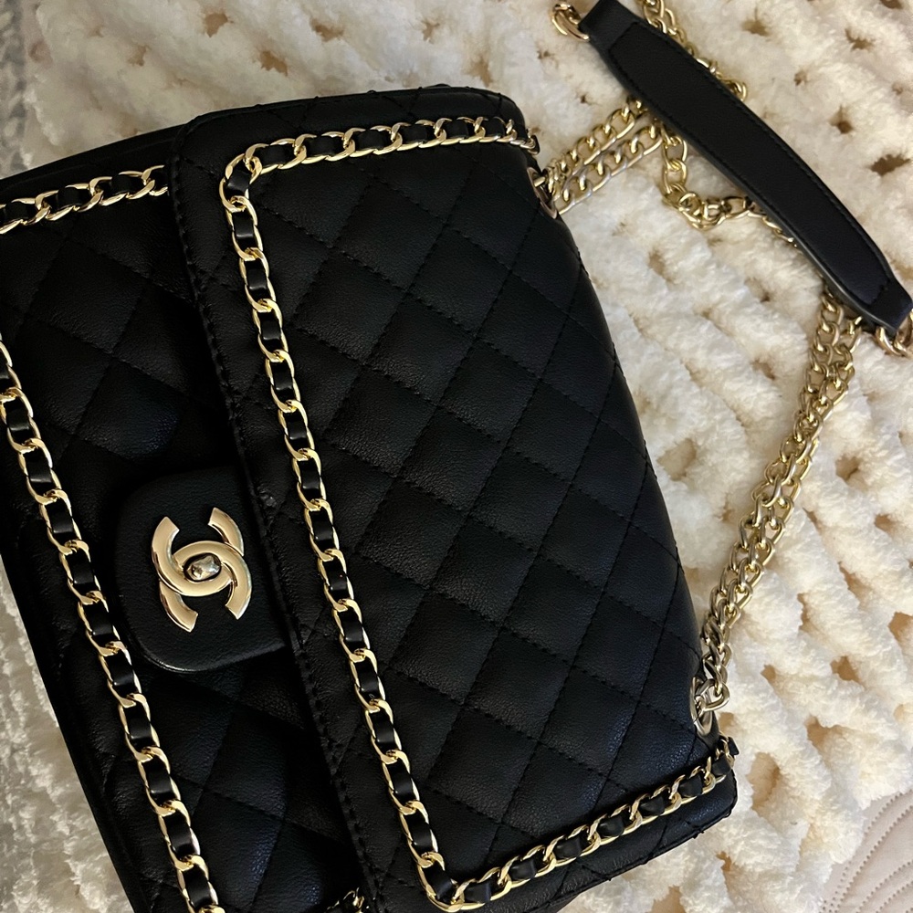 Black Quilted Chain Bag
